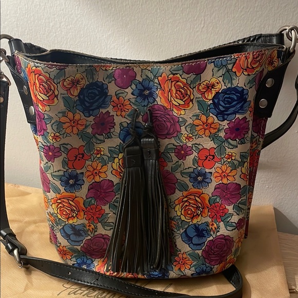 Patricia Nash Floral Leather Crossbody Bag - Picture 8 of 10